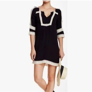 L*Space Black Dress with Ivory Lace Details